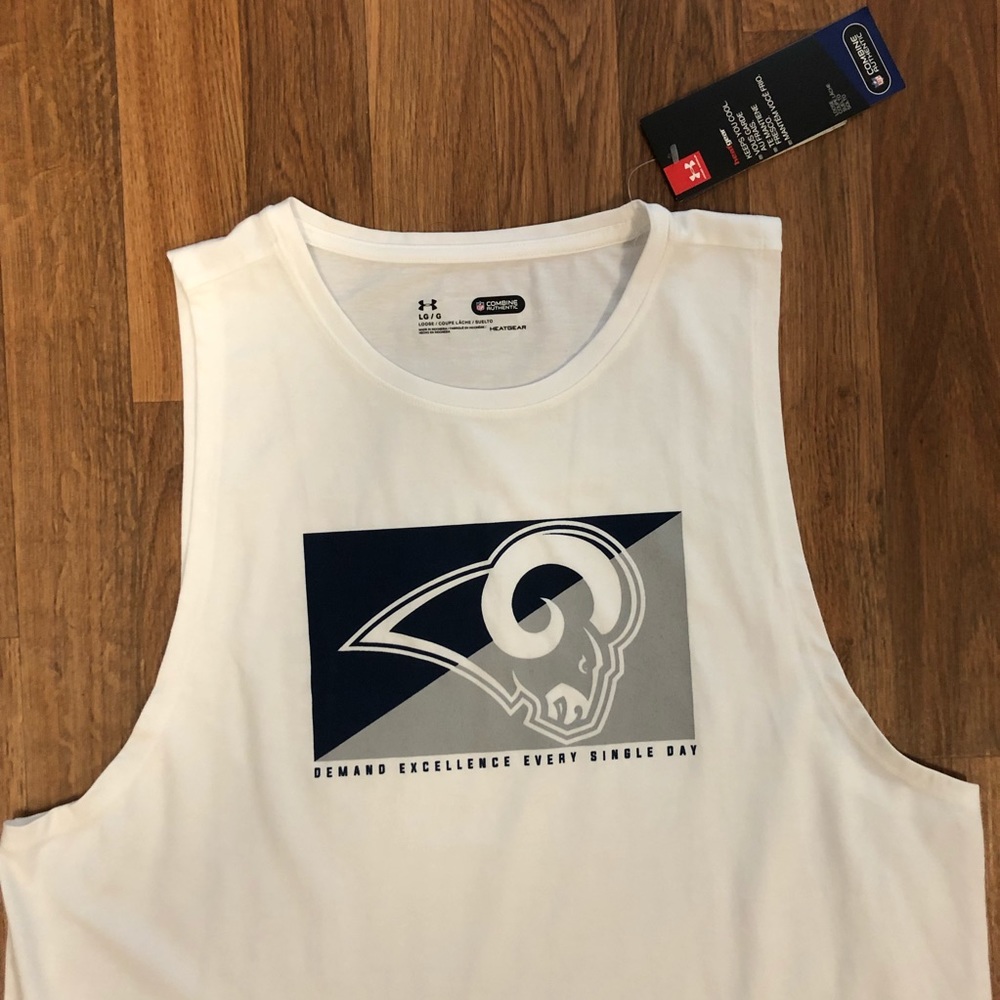 NWT Under Armour Los Angeles Rams Women’s Tank Top Large White NFL Football